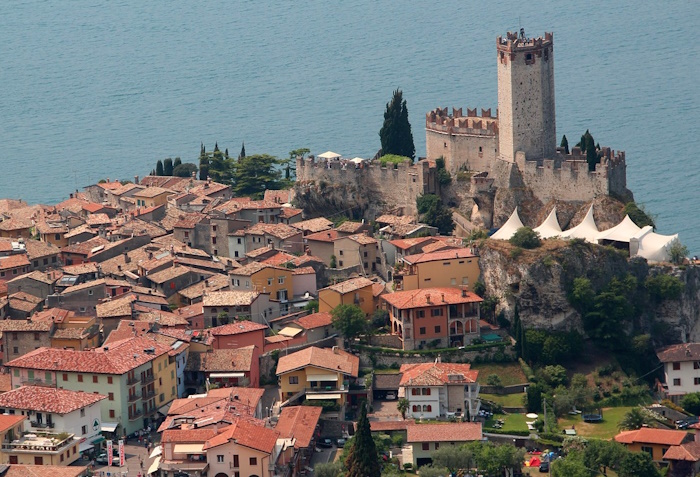 Malcesine von oben mit Burg