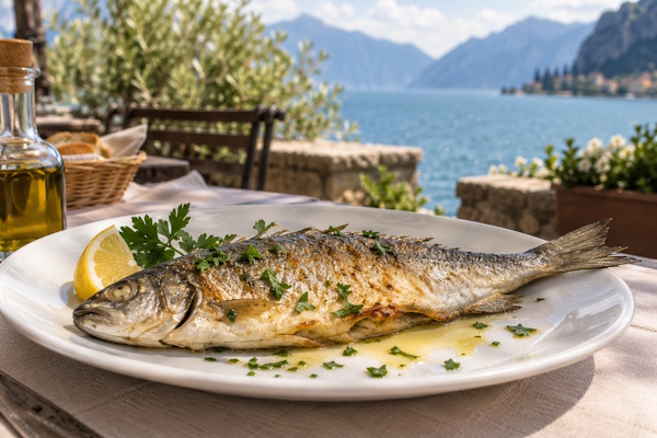 Fisch am Gardasee auf einem Teller