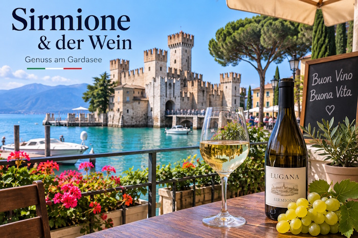 Sirmione und Wein am Gardasee: Lugana-Weißwein mit Blick auf die Scaligerburg