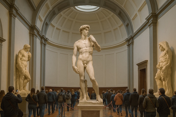 Die Statue des David in der Galleria dell’Accademia