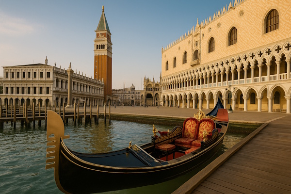 Venedig, wichtige Gebäude und Gondel