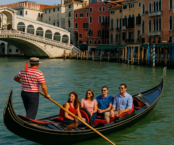 Gondel bei der Rialto-Brücke