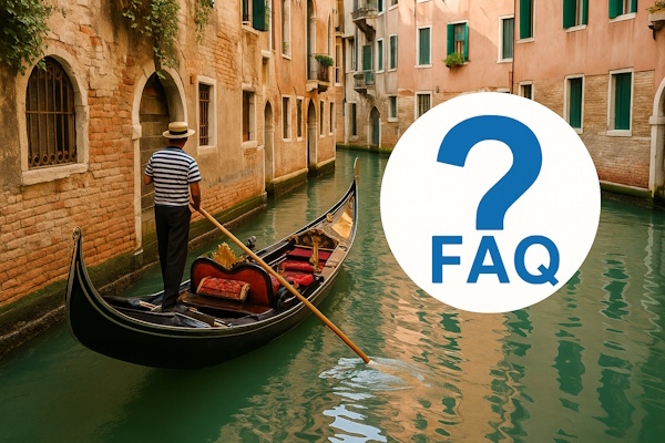 >Gondel in Venedig mit Symbol FAQ
