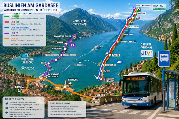 Buslinien am Gardasee - kleine Übersicht