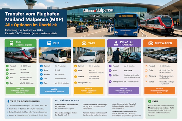 Übersicht Flughafen Mailand